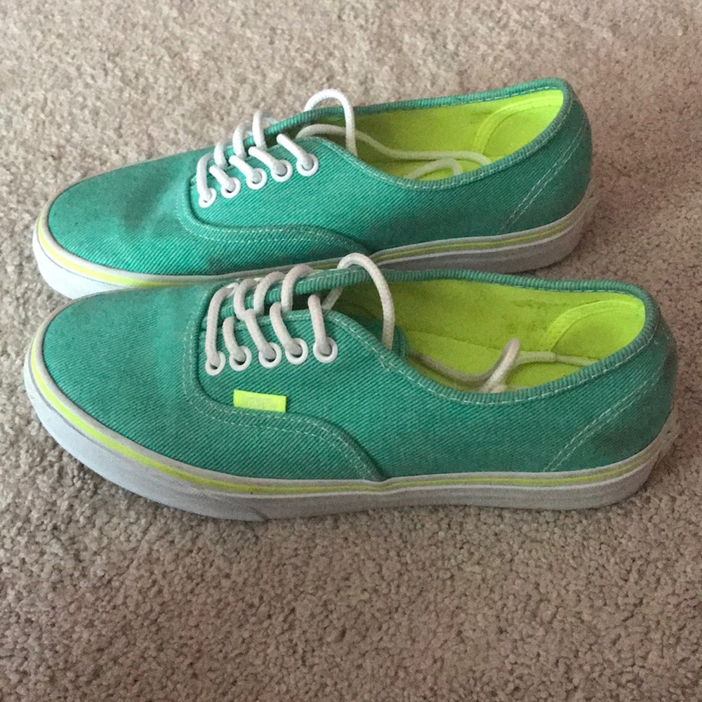Turquoise vans WORN ONCE